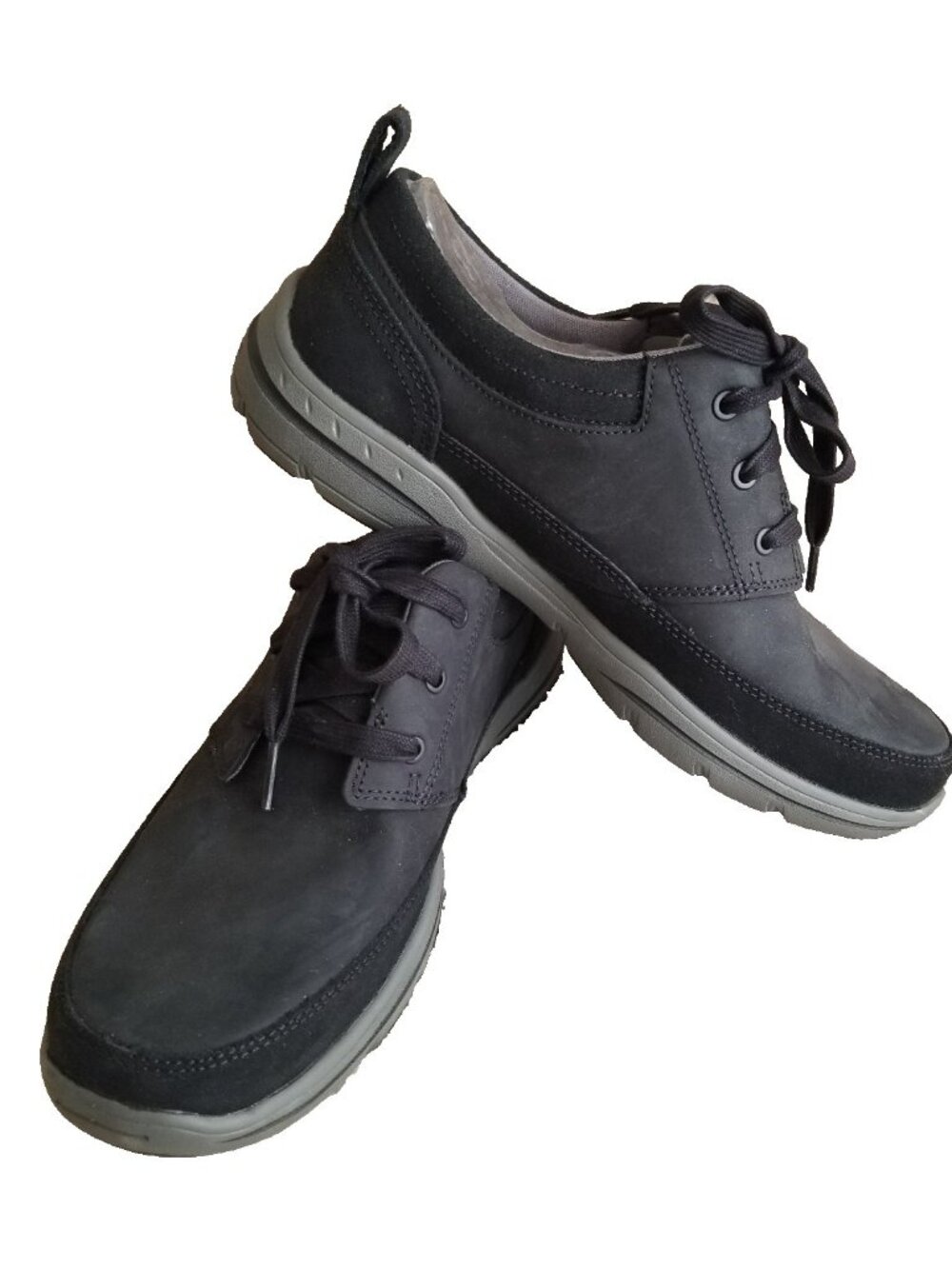 Skechers Black Leather Dress Casual Lace Ups Size 8 Relaxed Fit Mens Shoes